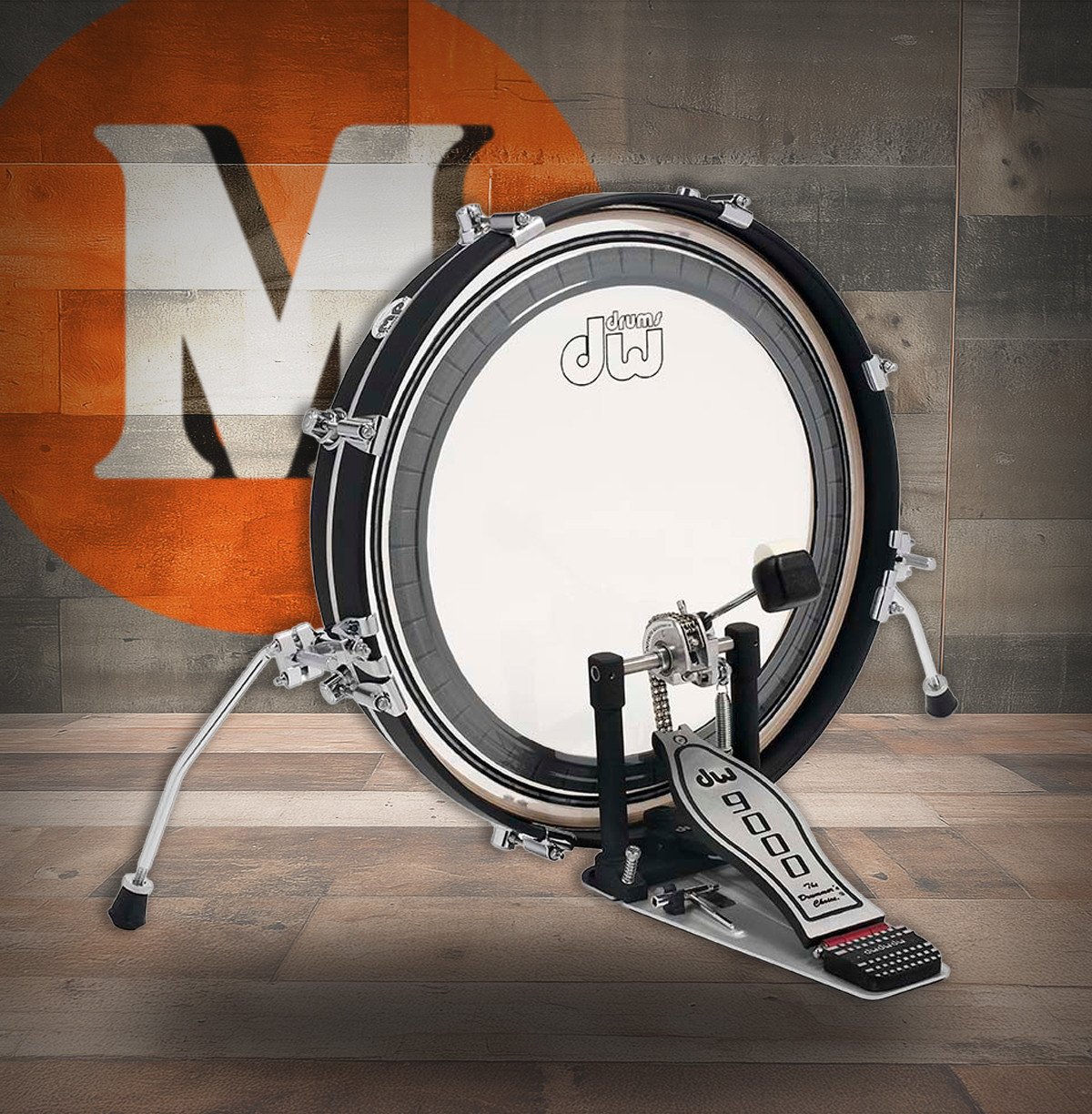 DW Design Series Maple Pancake Bass Drum 3x20 Black Satin Lacquer w/Chrome Hardware (DDBD0320BLCR) 