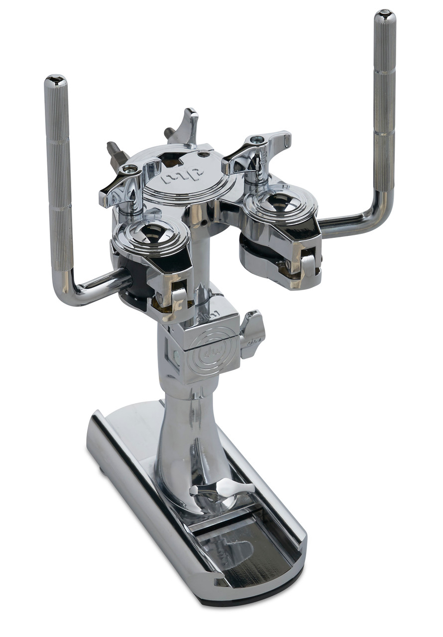 DW Bass Drum Mounted Double Tom Arm w/ Slide Track, Chrome (DWCP9900BD) | Musician Madness