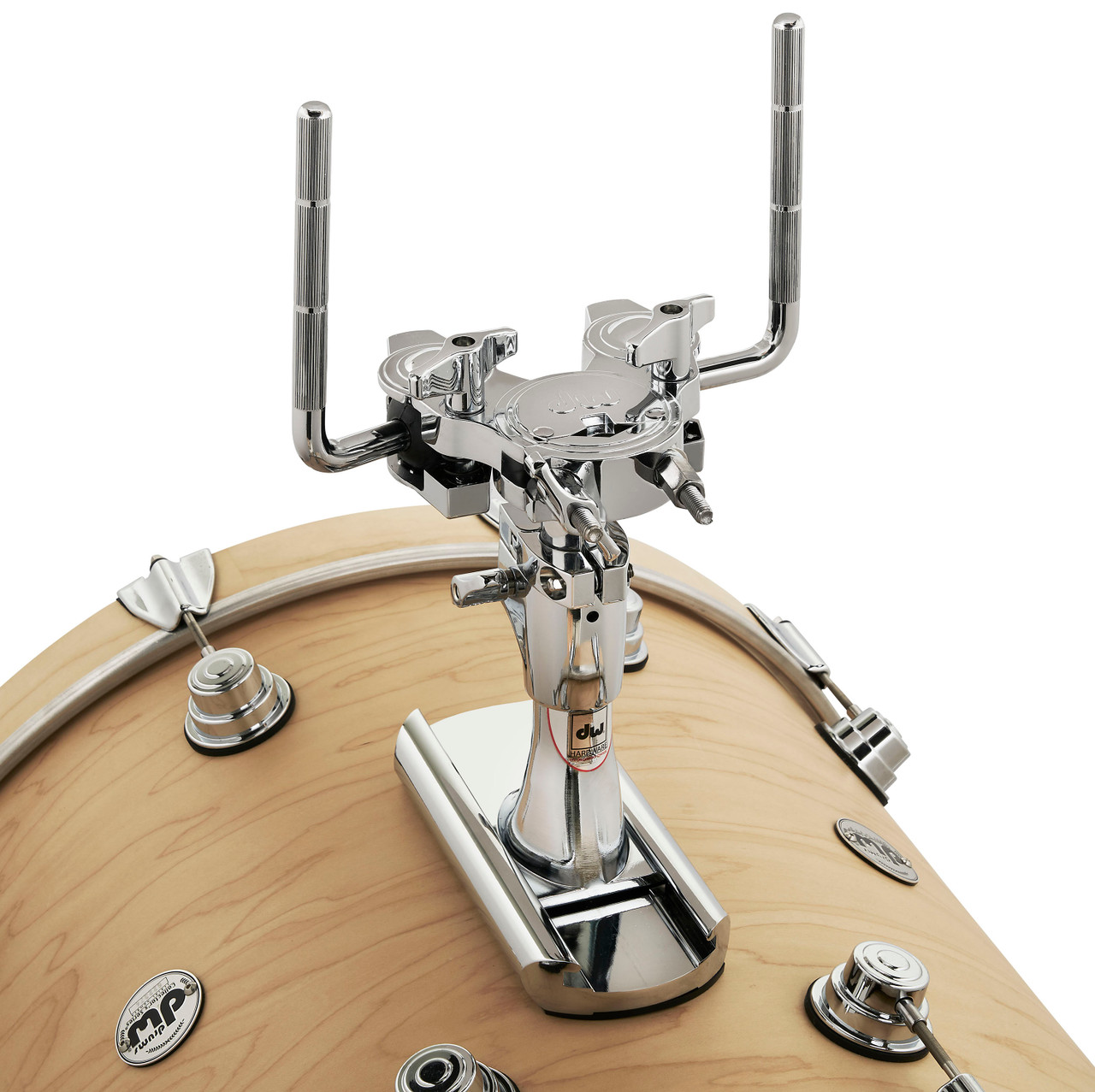 DW Bass Drum Mounted Double Tom Arm w/ Slide Track, Chrome (DWCP9900BD) | Musician Madness | Musician Madness