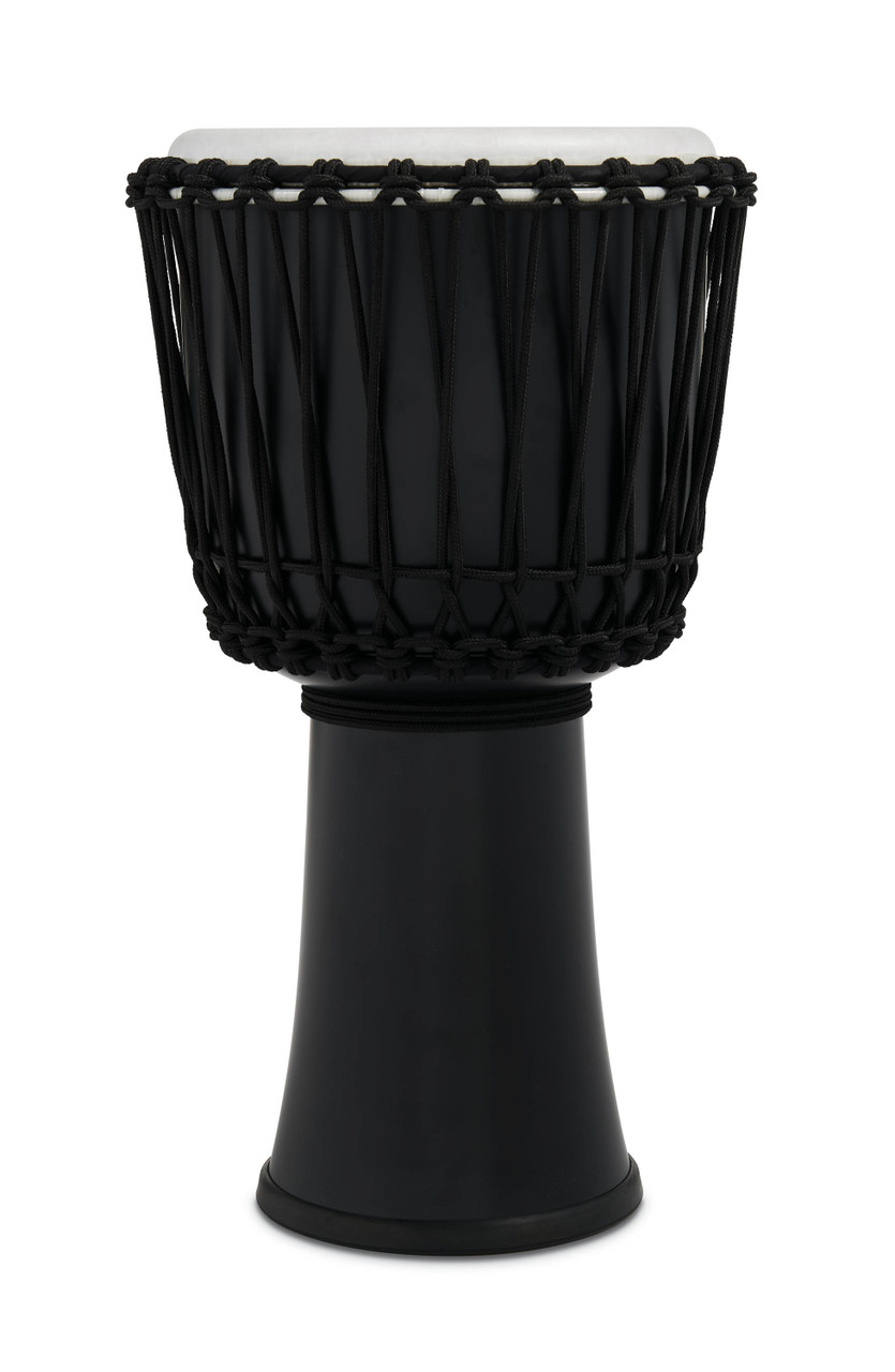Latin Percussion LP 10-inch Rope Tuned Circle Djembe with Perfect-Pitch head - Black (LP2010-BK) | Musician Madness