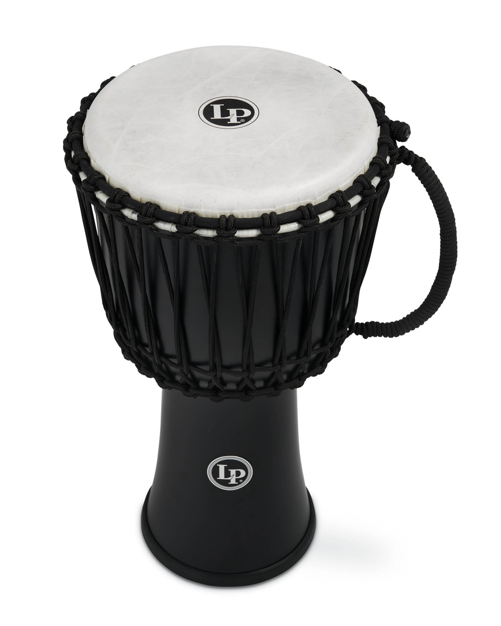 Latin Percussion LP 10-inch Rope Tuned Circle Djembe with Perfect-Pitch head - Black (LP2010-BK) | Musician Madness