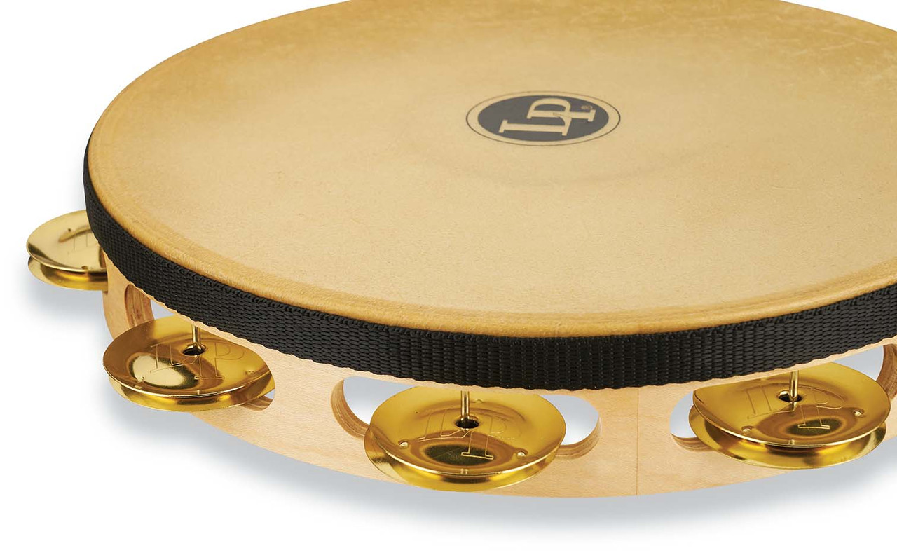 Latin Percussion LP Pro 10 Inch Single Row Headed Tambourine - Brass (LP383-BR) | Musician Madness