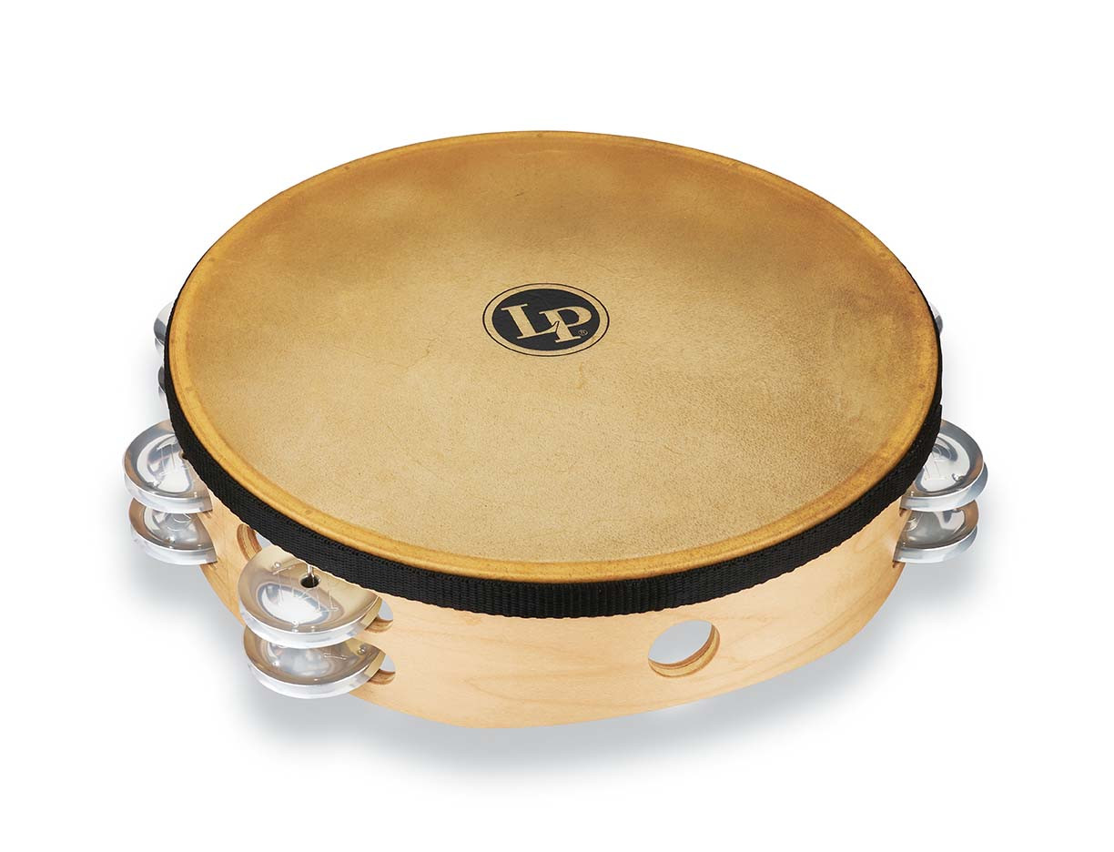 Latin Percussion LP Pro 10 Inch Double Row Headed Tambourine - Aluminum (LP384-AL) | Musician Madness