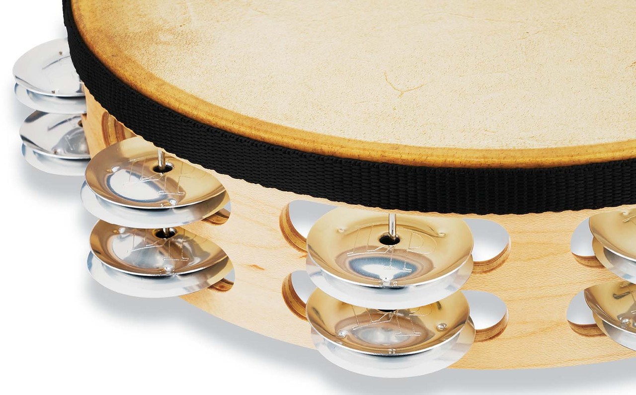Latin Percussion LP Pro 10 Inch Double Row Headed Tambourine - Aluminum (LP384-AL) | Musician Madness