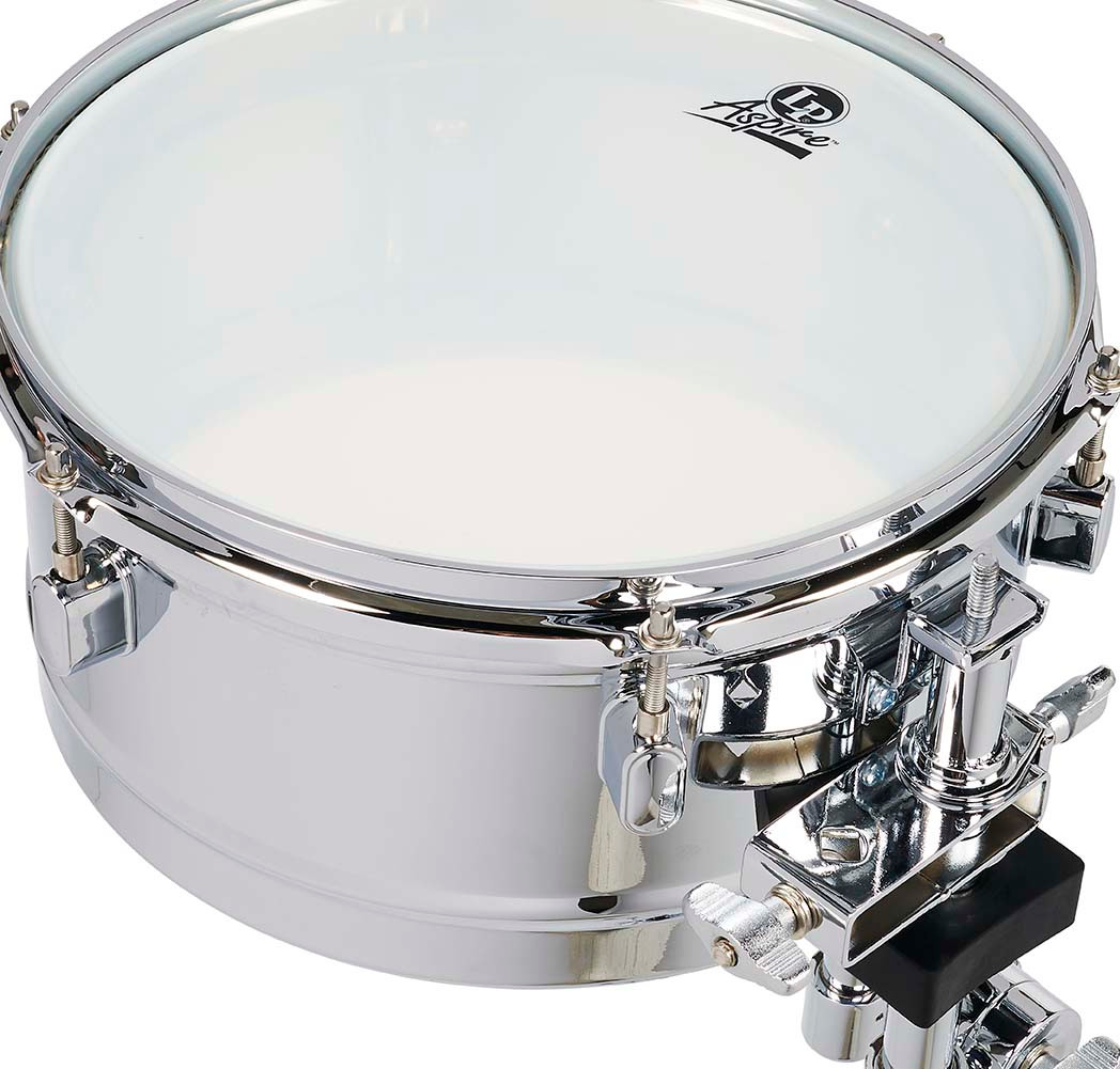 Latin Percussion LP Latin Percussion LPA256 13" and 14" Aspire Timbales - Chrome with Chrome Hardware (LPA256) | Musician Madness