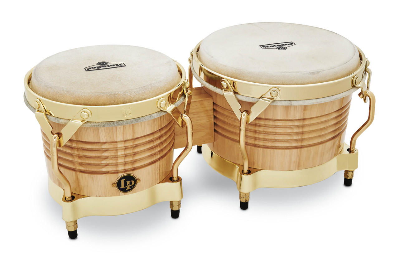 Latin Percussion LP Matador Bongos Oak Natural Gold 7-1/4-8-5/8" (M201-AW)