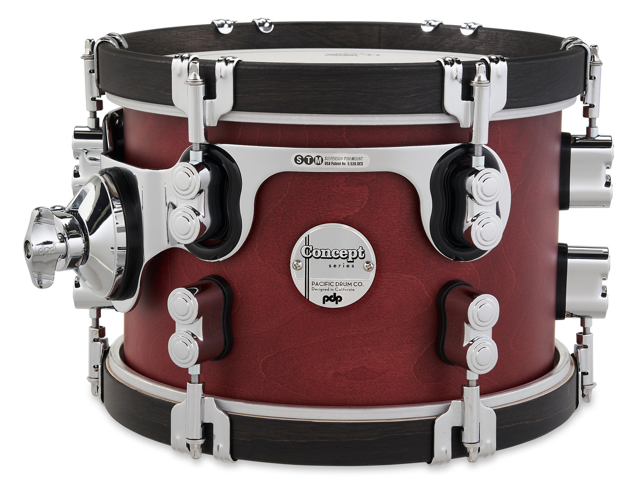 PDP Concept Classic 7x10 Ox Blood Stain Tom with Ebony Stain Hoops (PDCC0710STOE)