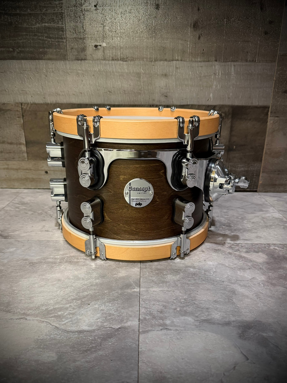 PDP Concept Classic 7x10 Walnut Stain Tom with Natural Stain Hoops (PDCC0710STWN) | Musician Madness