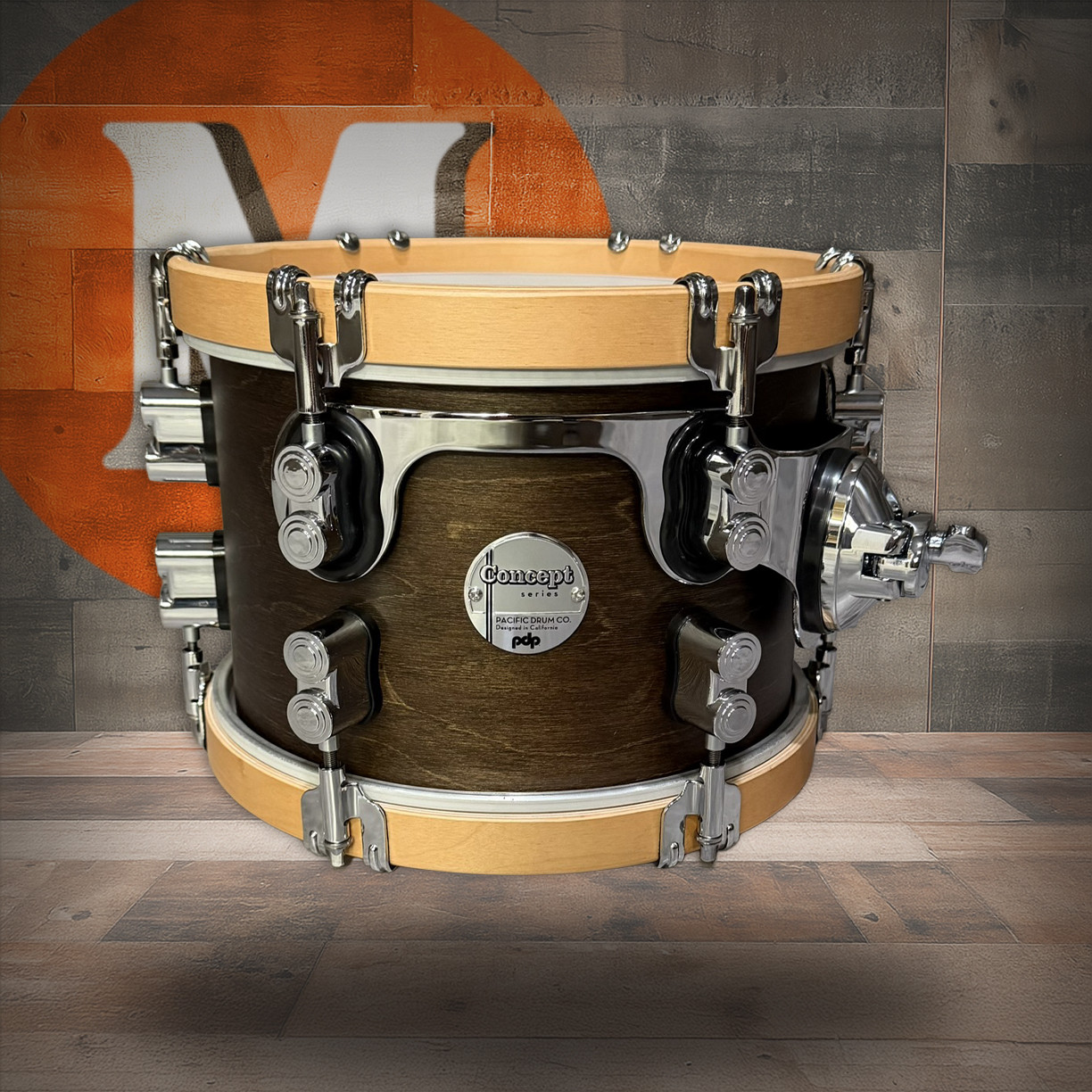 PDP Concept Classic 7x10 Walnut Stain Tom with Natural Stain Hoops (PDCC0710STWN) | Musician Madness