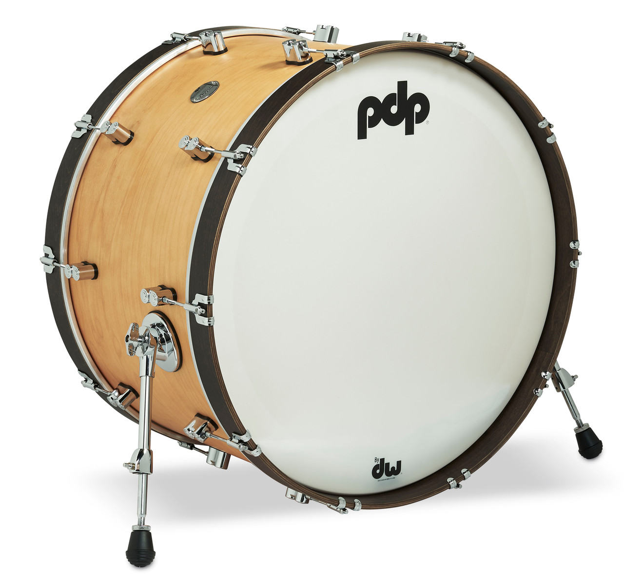 PDP Concept Classic 14x24 Natural Stain Kick Drum with Walnut Stain Hoops (PDCC1424KKNW) | Musician Madness