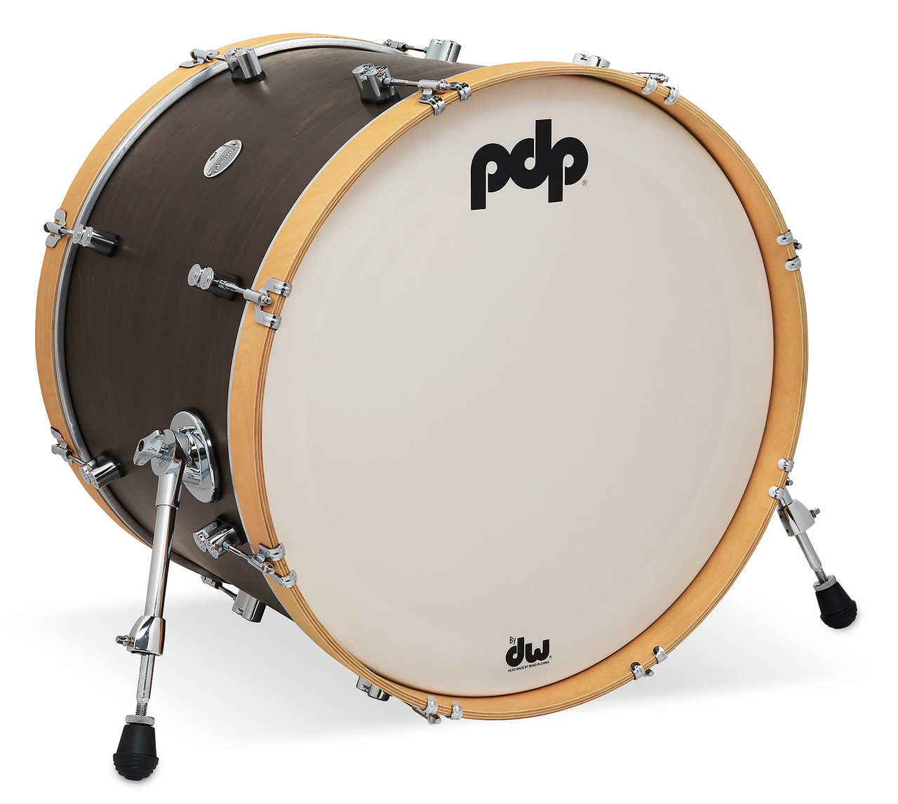 PDP Concept Classic 16x22 Walnut Stain Kick Drum with Natural Stain Hoops (PDCC1622KKWN) | Musician Madness