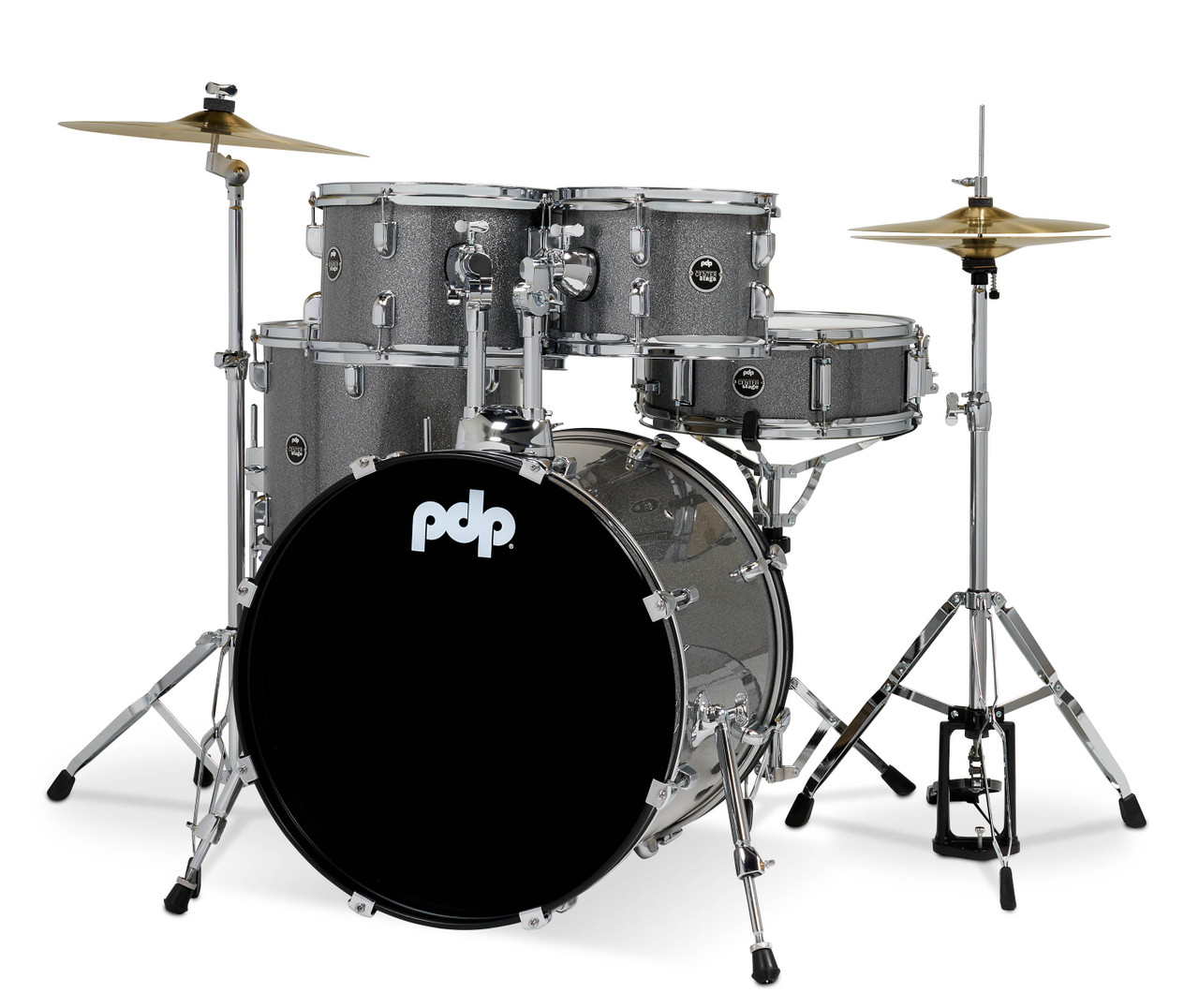 PDP Center Stage Silver Sparkle 5pc Kit Hardware Cymbals & Throne Included (PDCE2015KTSS)
