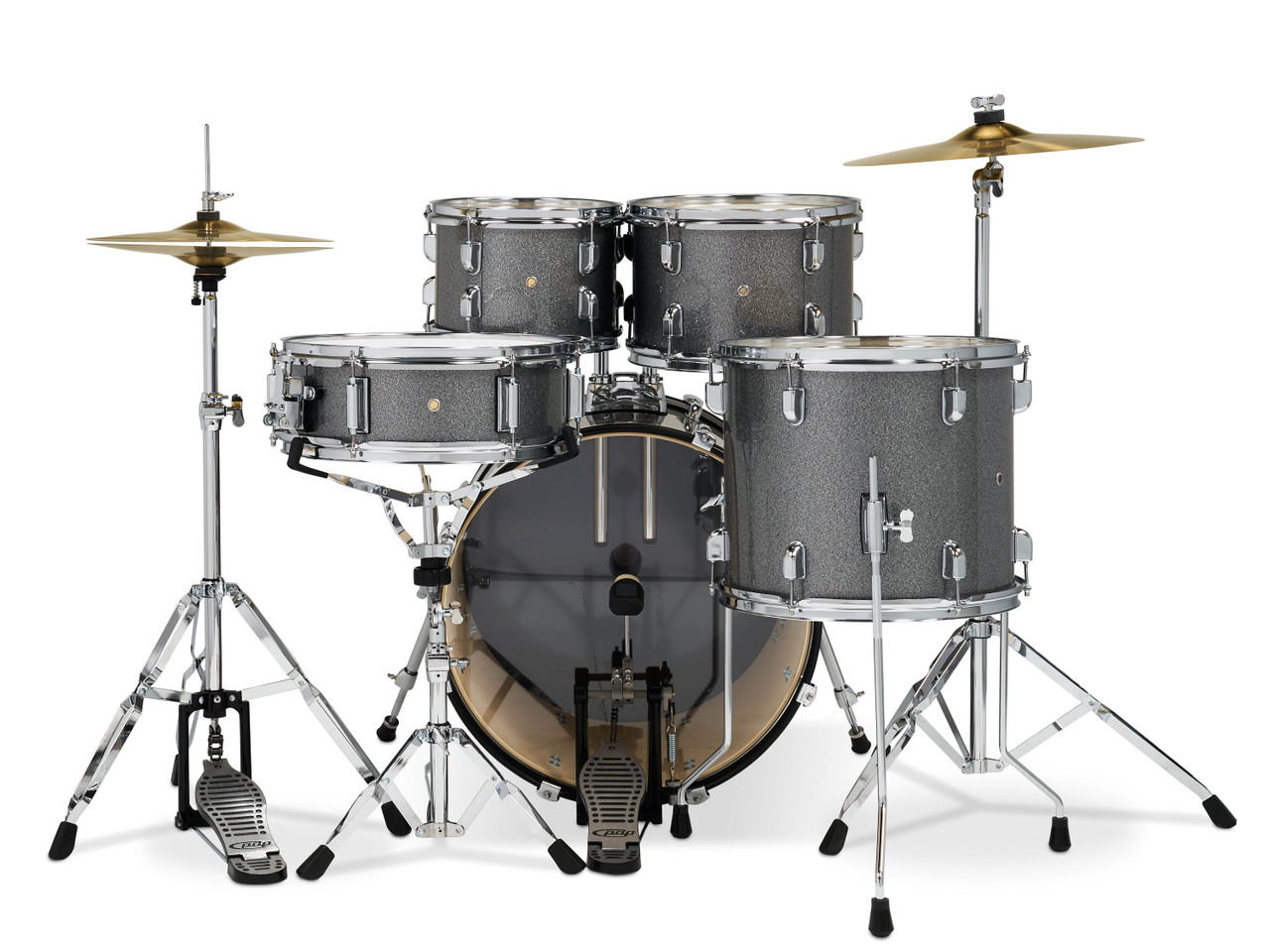 PDP Center Stage Silver Sparkle 5pc Kit Hardware Cymbals & Throne Included (PDCE2015KTSS) | Musician Madness