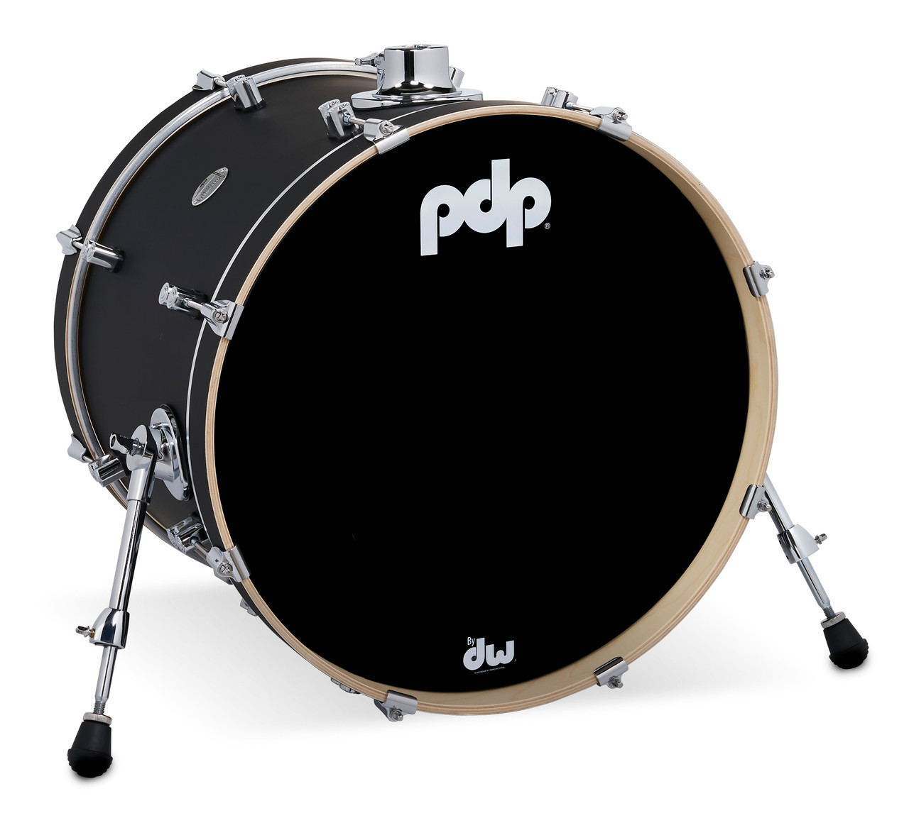 PDP Concept Series Maple Bass Drum 16x20 - Satin Black w/Chrome Hardware (PDCM1620KKBK) | Musician Madness