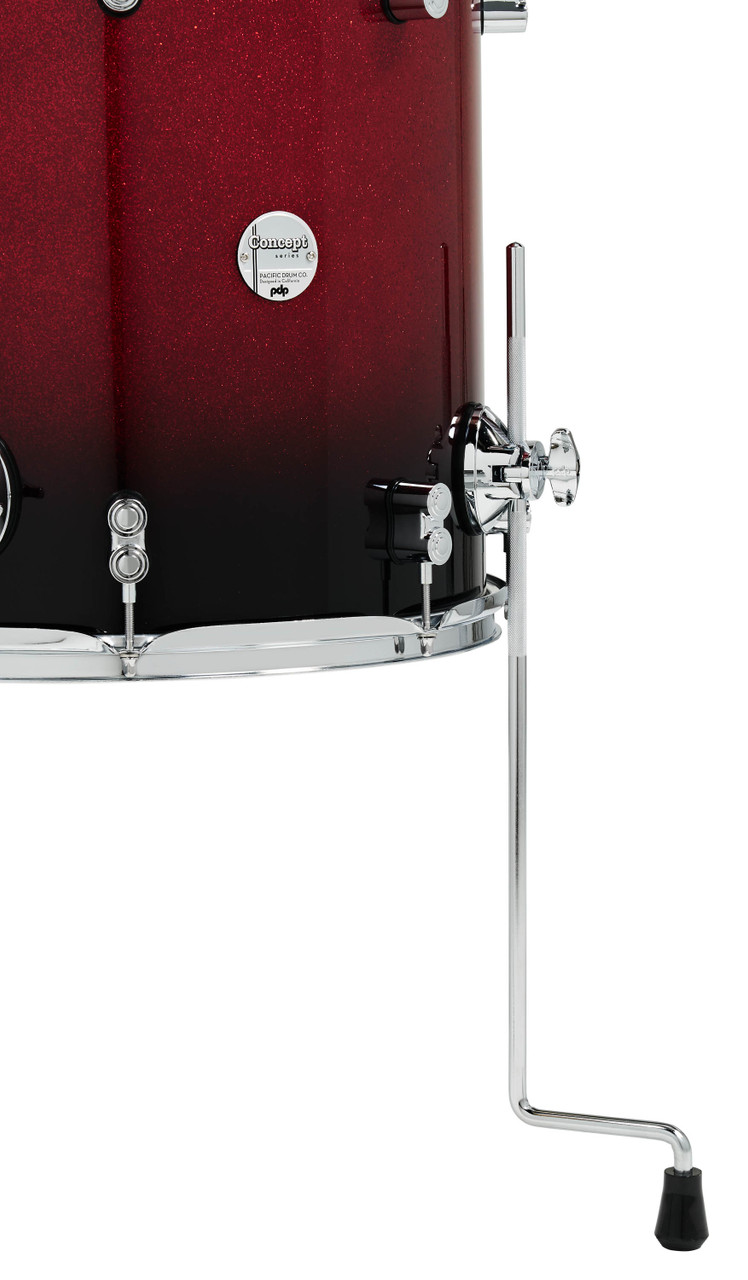 PDP Concept Maple 5-Piece Shell Pack - Red to Black Fade Lacquer w/Chrome Hardware (PDCM2215RB) | Musician Madness
