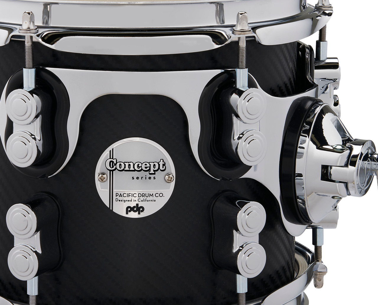 PDP Concept Series 7-Piece Maple Shell Pack - Carbon Fiber Finish Ply w/Chrome Hardware (PDCM2217CF)
