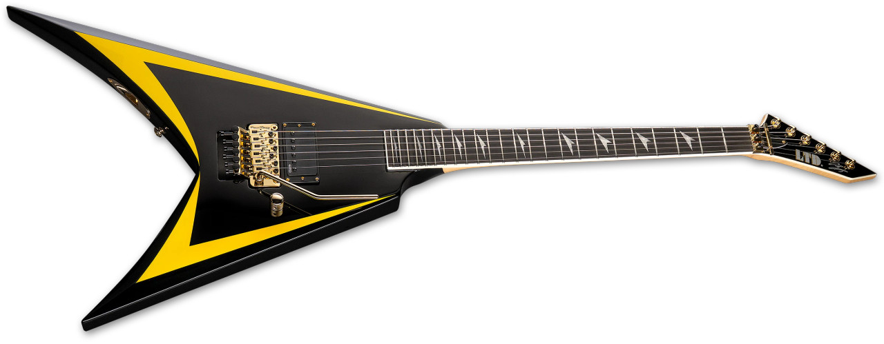 ESP LTD Alexi Laiho Arrowhead 20Th Anniversary - Black w/Yellow Pinstripe (LALEXIARROWHEADSE) | Musician Madness