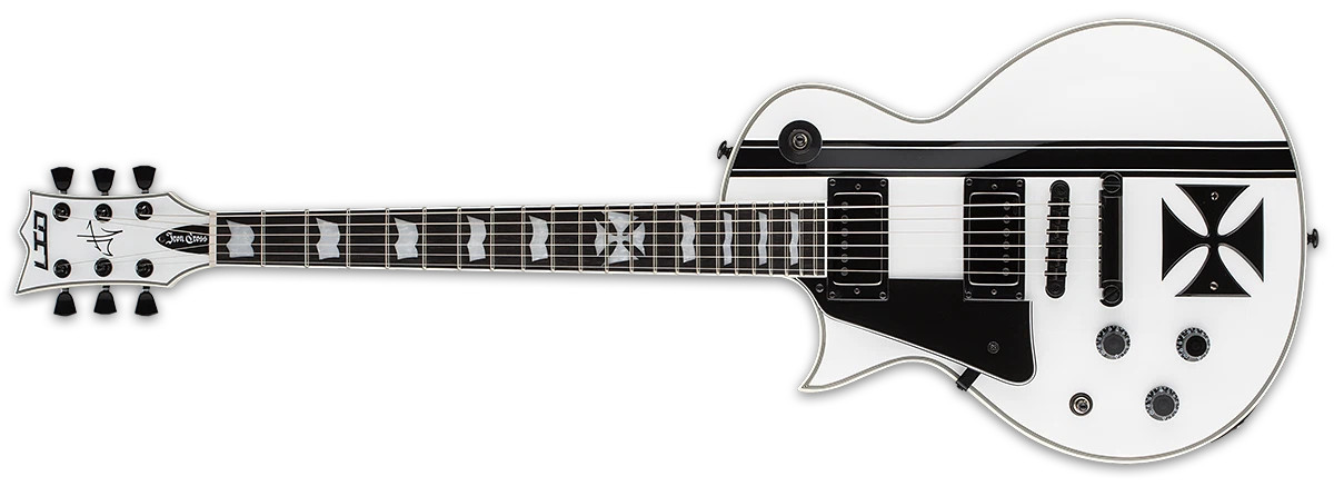 ESP LTD James Hetfield Iron Cross - Snow White LH (LIRONCROSSSWLH)