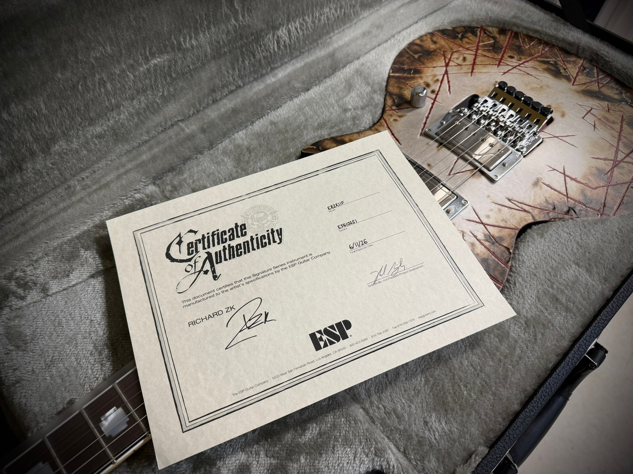 ESP RZK-II Richard ZK Electric Guitar - Burnt (ERZKIIF) | Musician