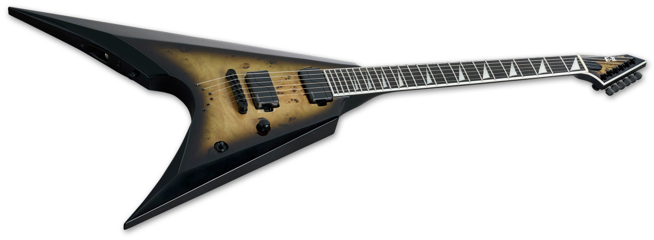 ESP EII Arrow NT Burl Maple Nebula Black Burst (EIIARROWNTBMNBLKB)