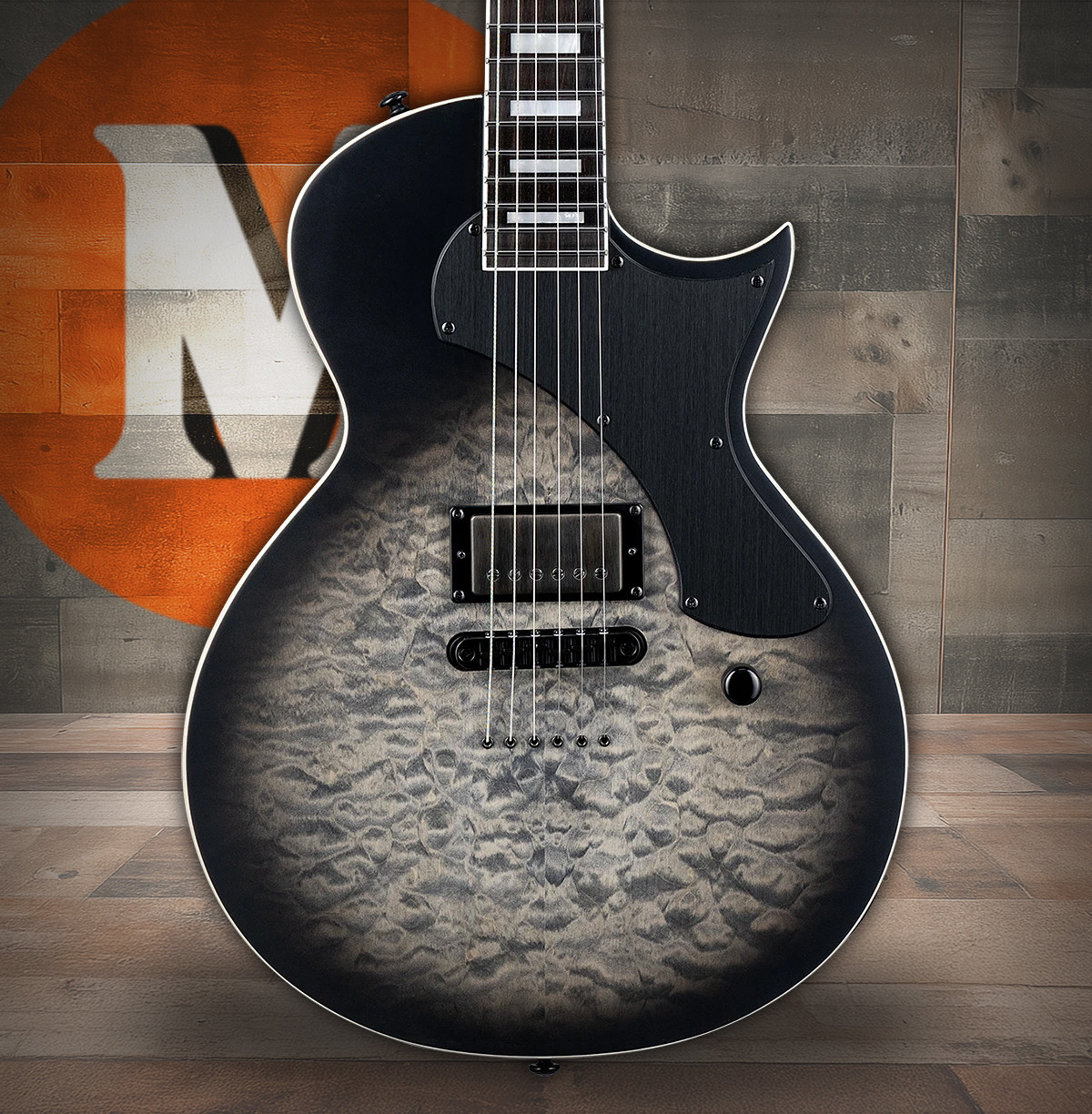 ESP LTD EC-01FT QM - Charcoal Burst Satin Teardrop (LEC01FTQMCHBS)