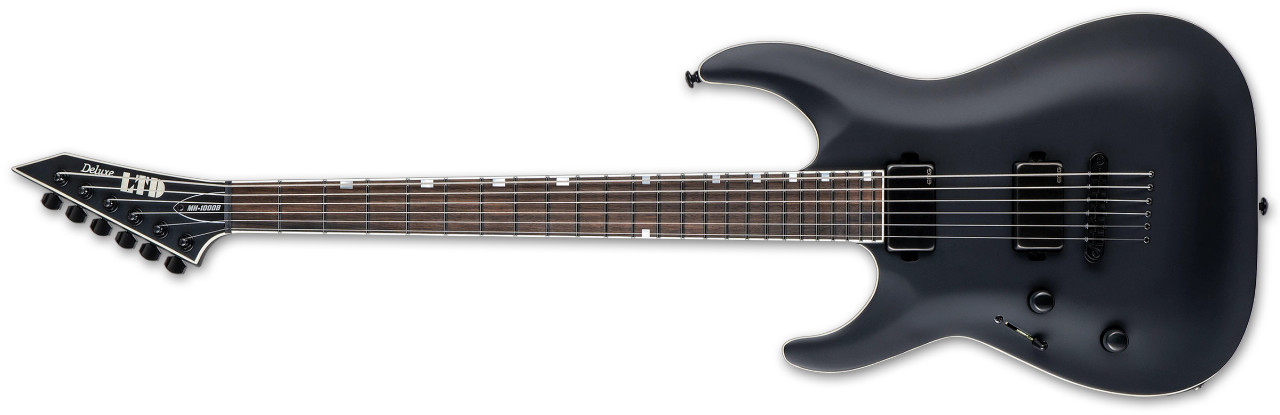 ESP LTD MH-1000 Baritone - Black Satin LH (LMH1000BBLKSLH) | Musician Madness