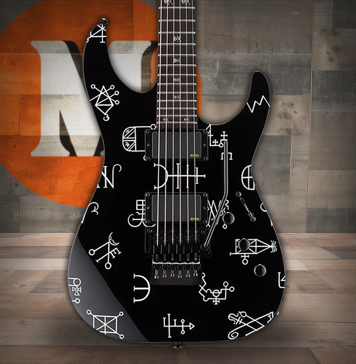 LTD Kirk Hammett KH Demonology - Black w/ Graphic (LKHDEMON)