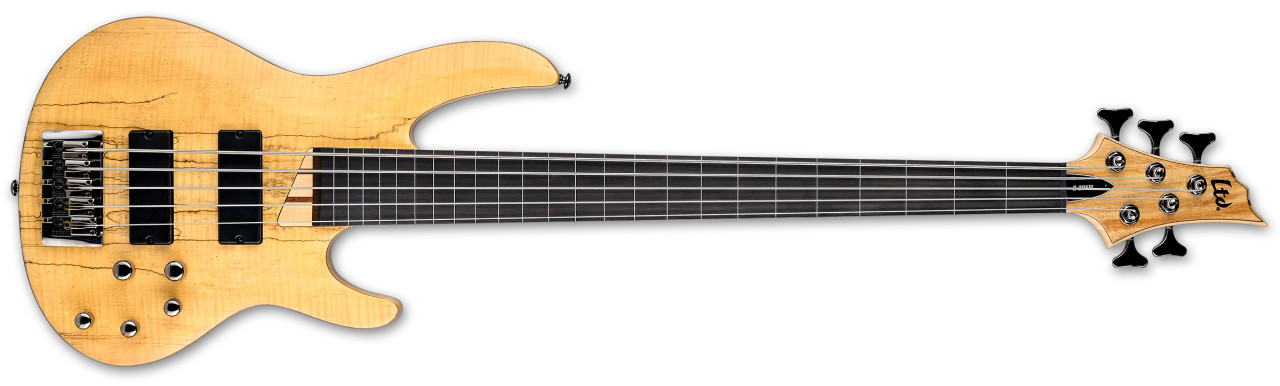 LTD B-205SM Spalted Maple Fretless - Natural Satin (LB205SMFLNS) | Musician Madness
