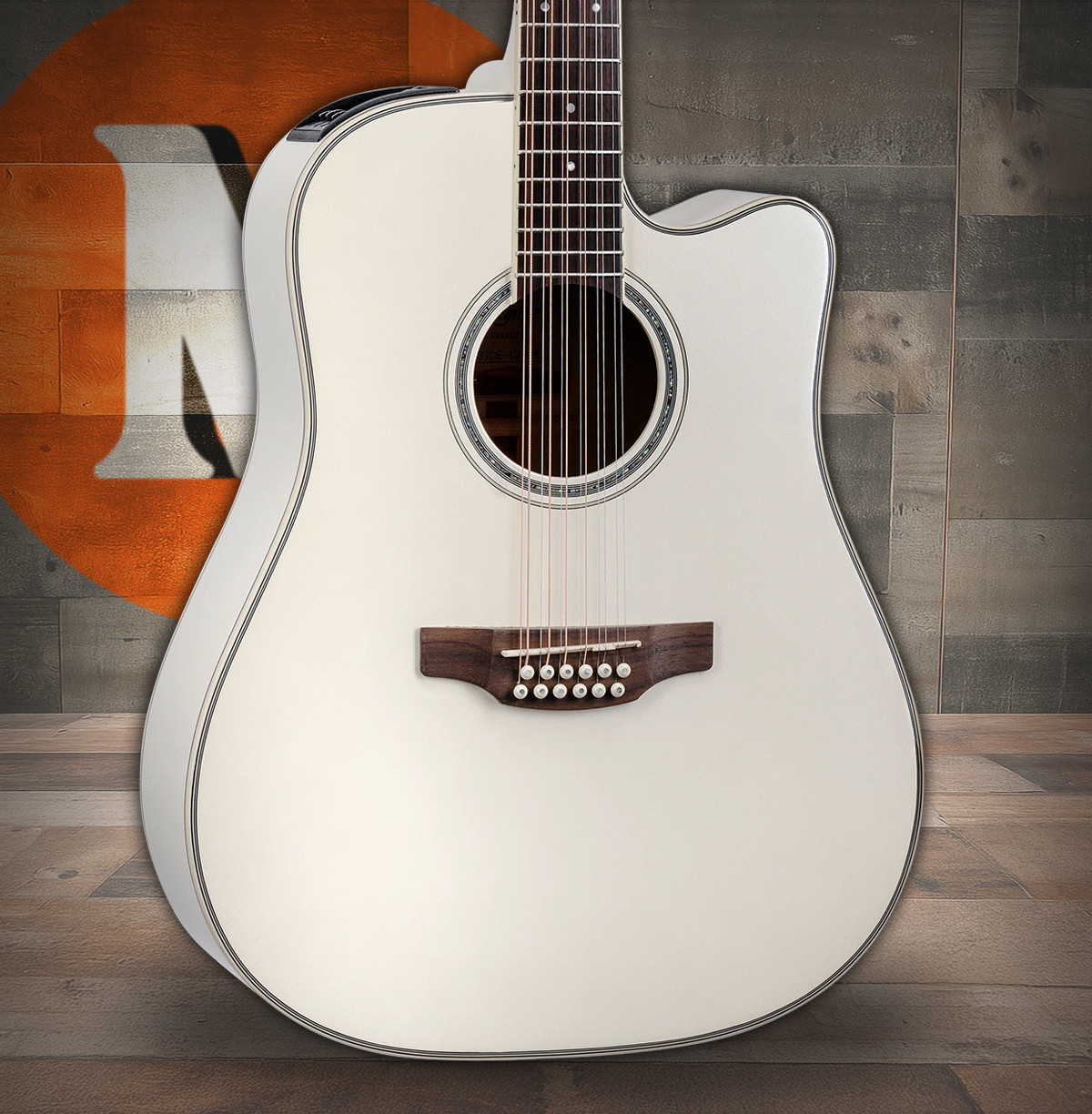 Takamine GD37CE-12 - Gloss Pearl White (TAKGD37CE12PW)