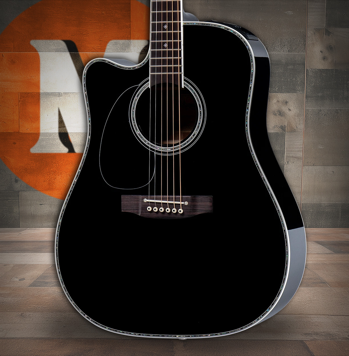 Takamine EF341DXLH - Gloss Black w/ Semi-Hard Case (JTAKEF341DXLH)