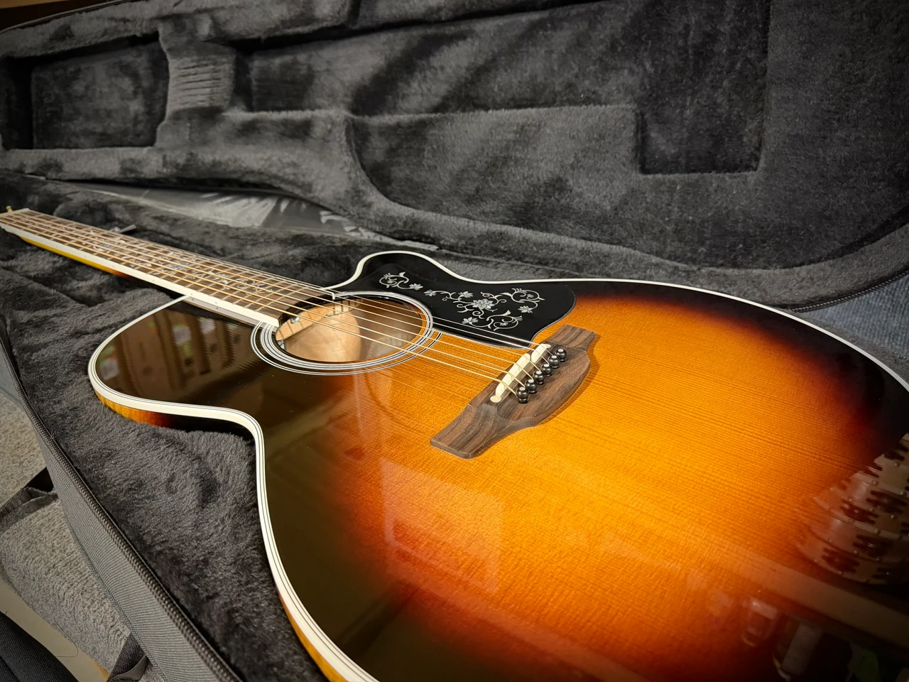 Takamine EF450C TT Acoustic-Electric Guitar - Gloss Brown Sunburst with Semi-Hard Case (JTAKEF450CTTBSB) | Musician Madness