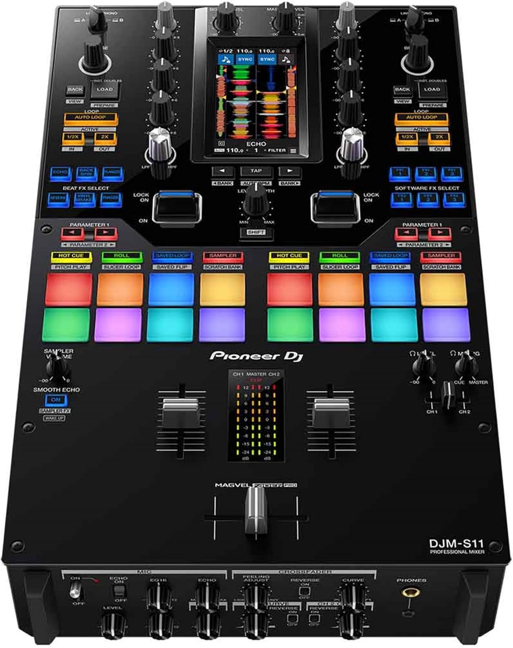 Pioneer DJ DJM-S11 Professional Scratch Style 2-Channel DJ Mixer for Serato DJ Pro or Rekordbox (DJM-S11)