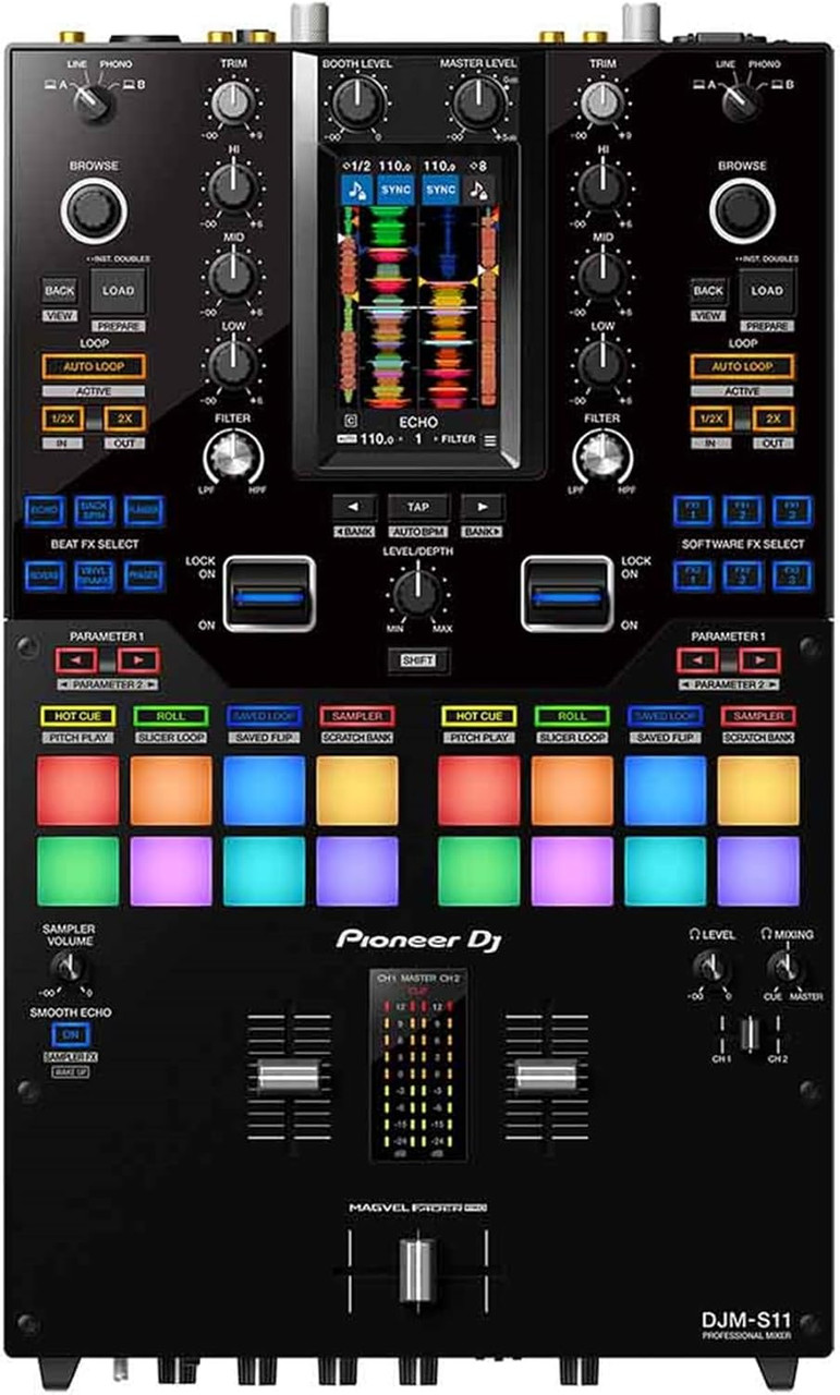 Pioneer DJ DJM-S11 Professional Scratch Style 2-Channel DJ Mixer for Serato DJ Pro or Rekordbox (DJM-S11)