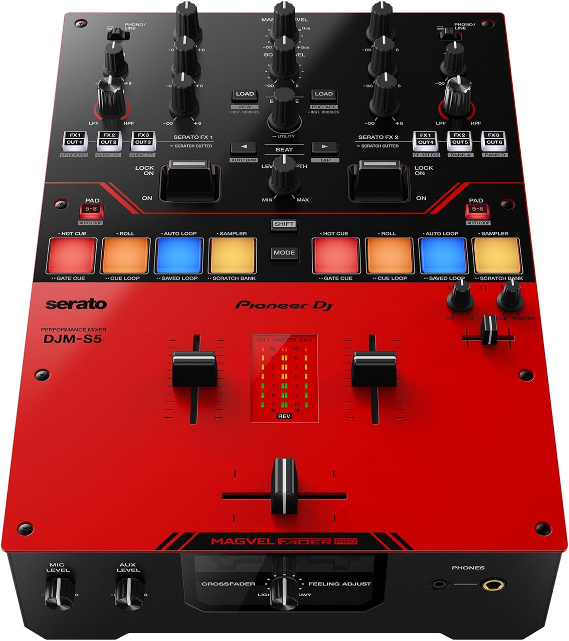 Pioneer DJ DJM-S5 2-channel Mixer for Serato DJ - Red/Black(DJM-S5)