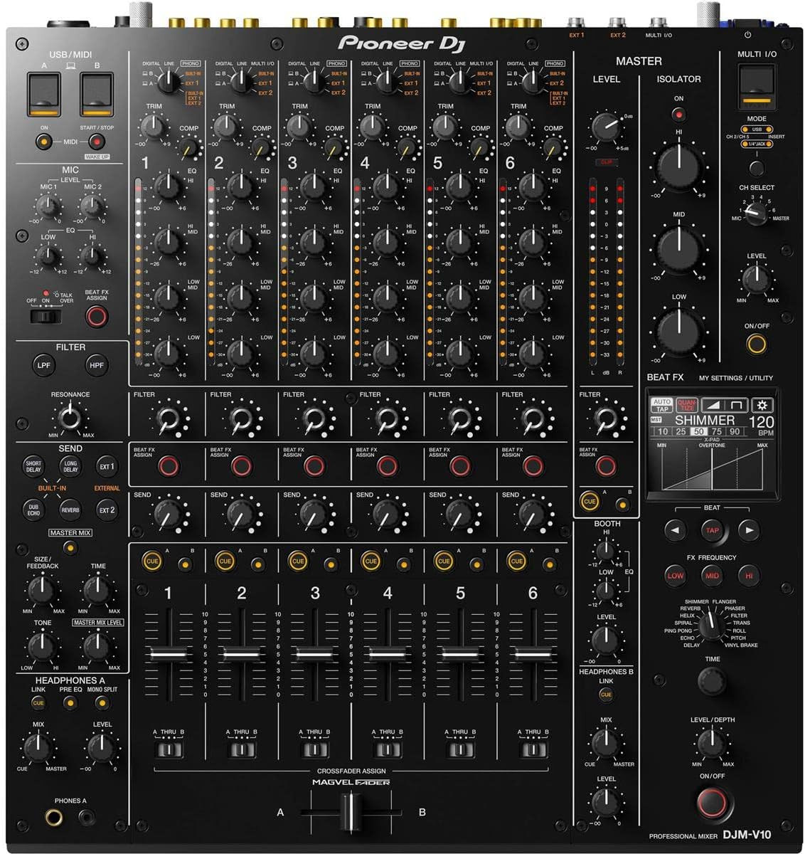 Pioneer DJ DJM-V10 Creative Style 6-Channel Professional DJ Mixer (DJM-V10-LF)|Musician Madness