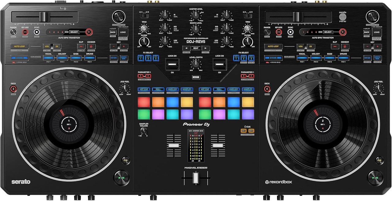 Pioneer DJ DDJ-REV5 4-Deck DJ Controller - Black (DDJ-REV5)