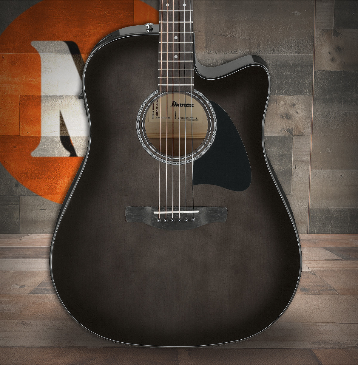 Ibanez AAD77CE Acoustic Electric Guitar - Black Sunburst (AAD77CETKS) | Musician Madness