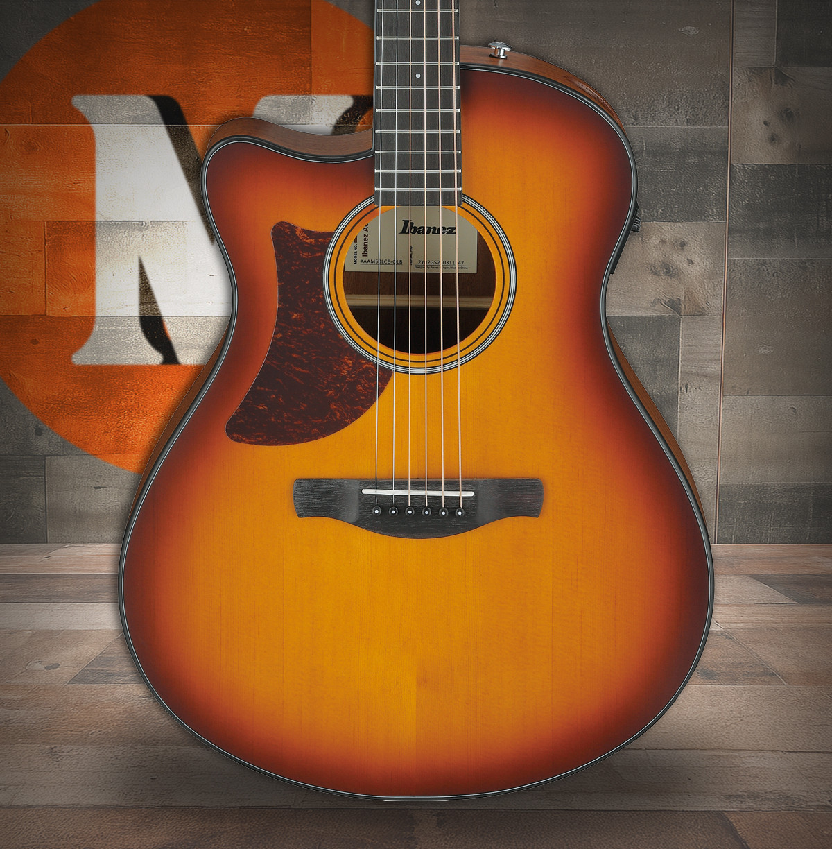 Ibanez AAM50LCE Advanced Acoustic Auditorium Left Handed Acoustic Electric Guitar - Open Pore Light Brown Sunburst (AAM50LCEOLB) | Musician Madness