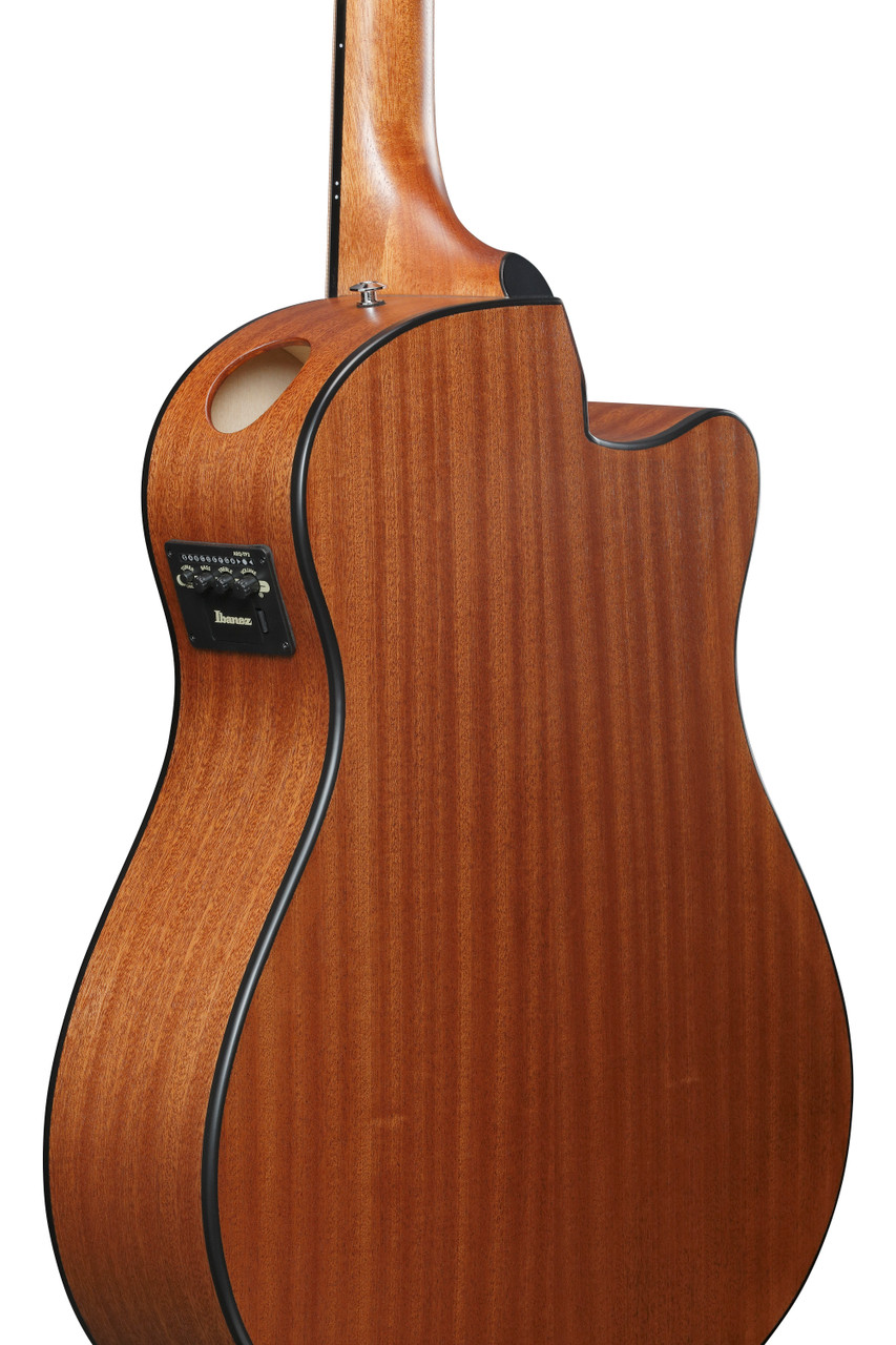 Ibanez AAM50LCE Advanced Acoustic Auditorium Left Handed Acoustic Electric Guitar - Open Pore Light Brown Sunburst (AAM50LCEOLB) | Musician Madness