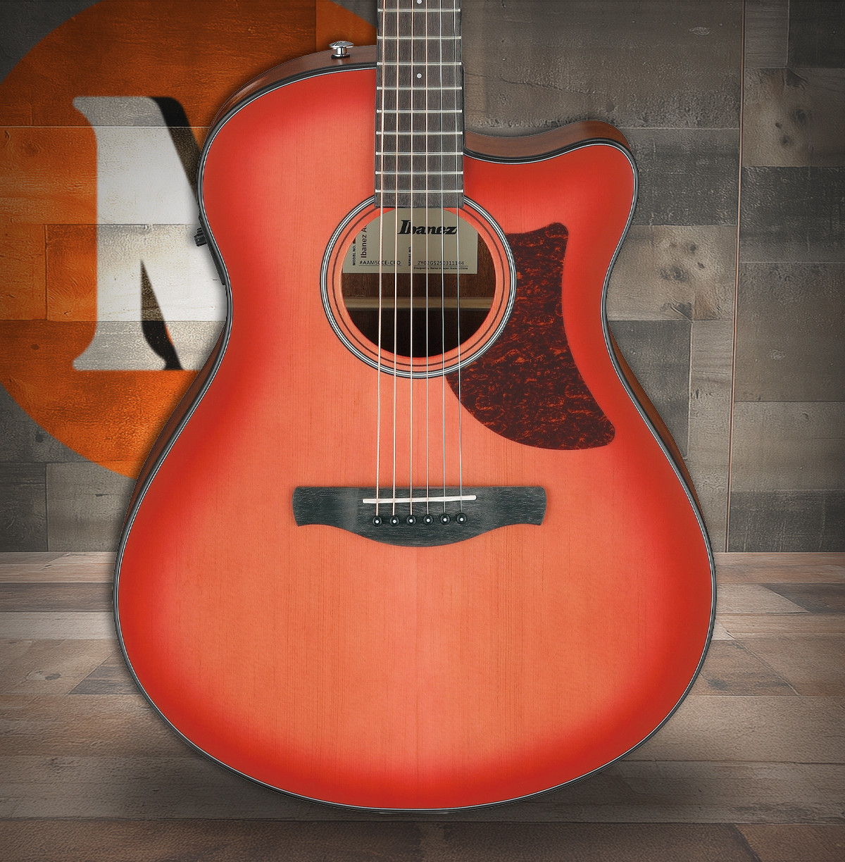 Ibanez AAM50CE Advanced Acoustic Auditorium Acoustic Electric Guitar - Coral Red Burst (AAM50CECRO) | Musician Madness
