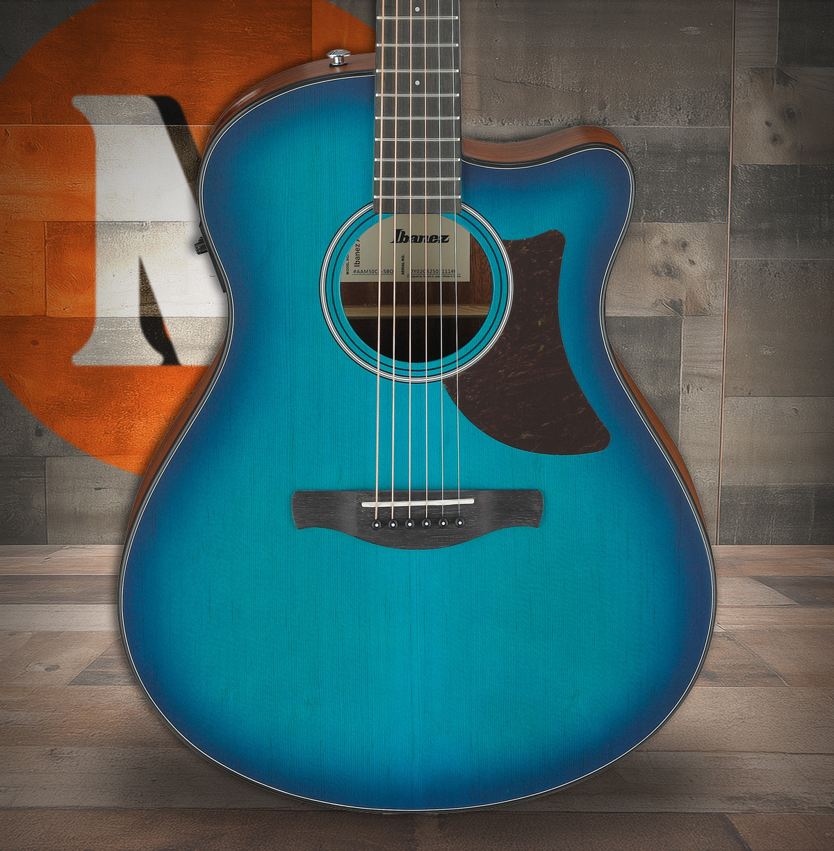 Ibanez AAM50CE Advanced Acoustic Auditorium Acoustic Electric Guitar - Sapphire Blue Burst (AAM50CESBO) | Musician Madness