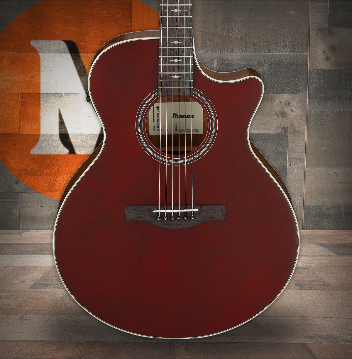 Ibanez AE100BUF Grand Auditorium Acoustic Electric Guitar - Burgundy Flat (AE100BUF) | Musician Madness