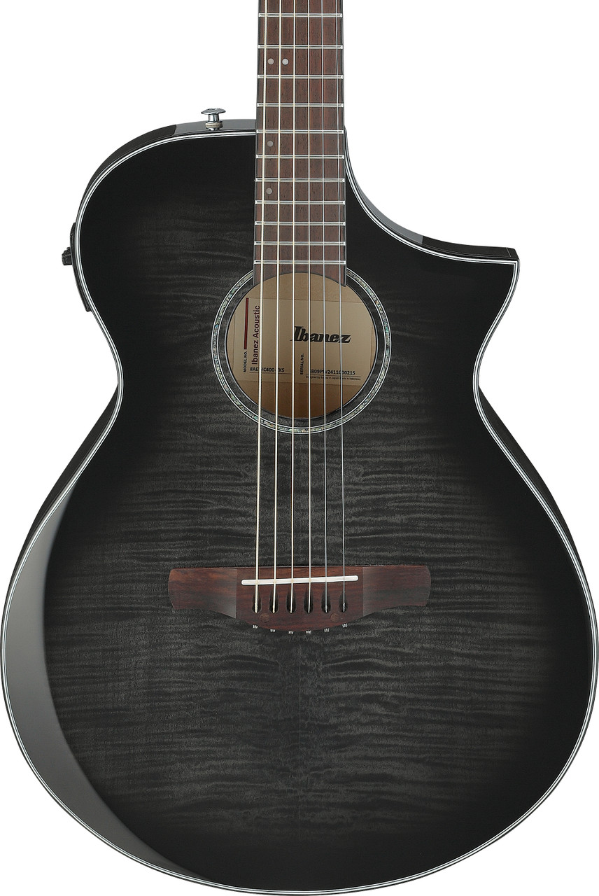 Ibanez AEWC400 Acoustic Electric Guitar - Transparent Black Sunburst High Gloss (AEWC400TKS) | Musician Madness