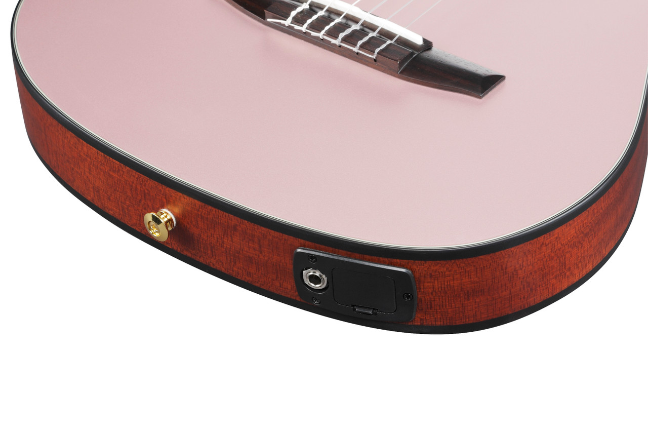 Ibanez FRH10N Thinline Nylon Acoustic Electric Guitar - Rose Gold Metallic Flat (FRH10NRGF) | Musician Madness
