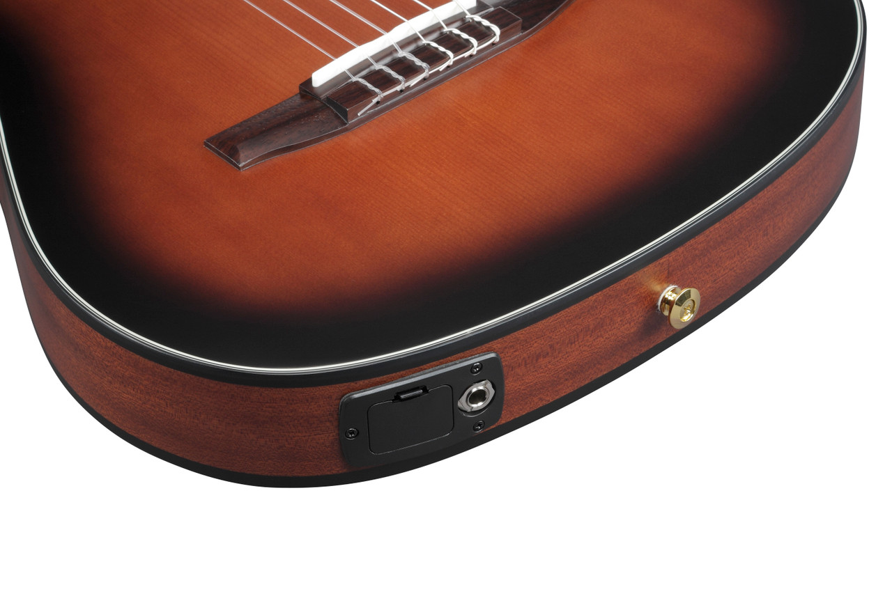 Ibanez FRH10N Thinline Nylon Acoustic Electric Guitar LH - Brown Sunburst (FRH10NLBSF) | Musician Madness