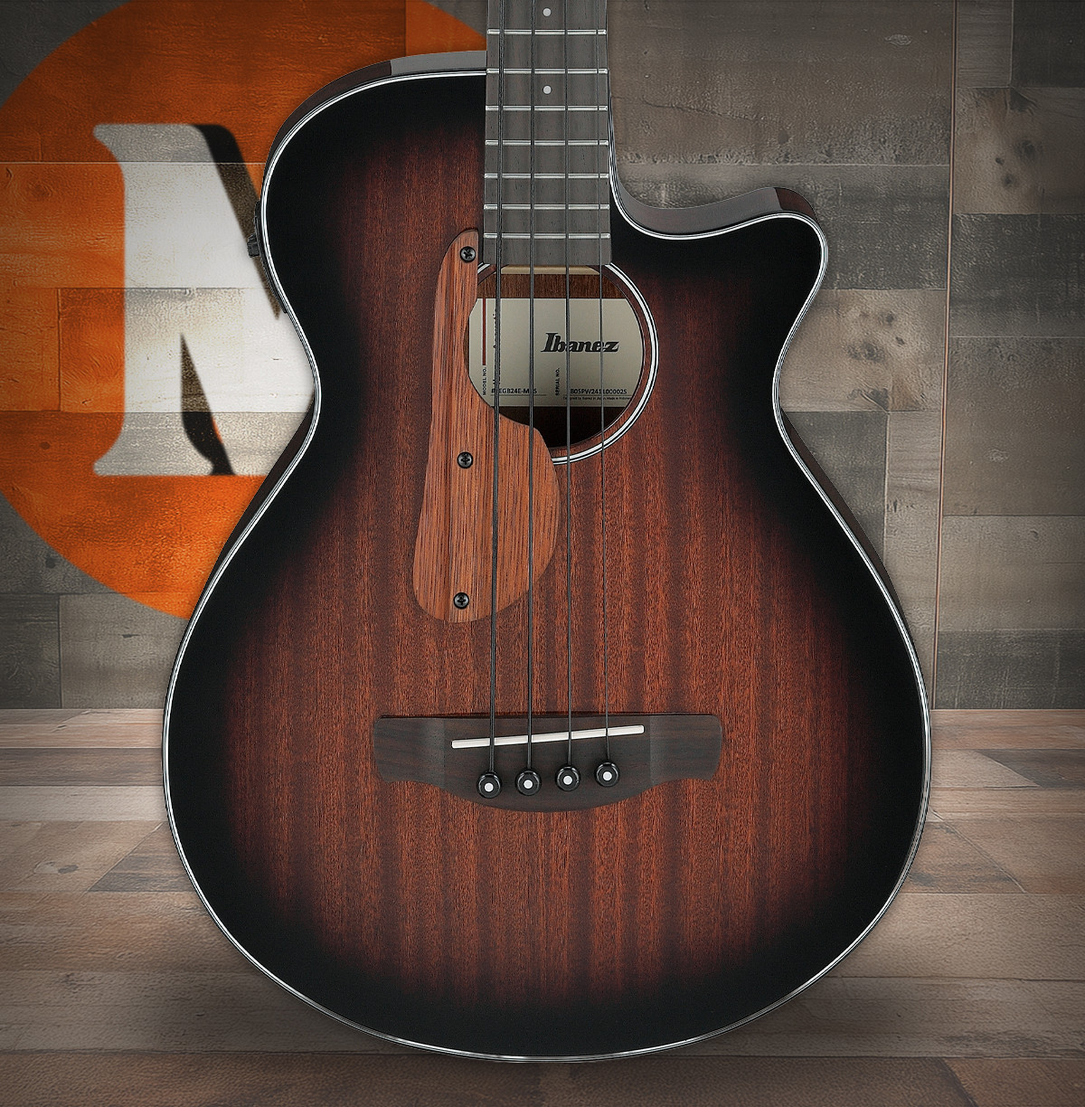 Ibanez AEGB24EMHS - 4 String Acoustic Electric Bass Guitar - Mahogany Sunburst High Gloss (AEGB24EMHS) | Musician Madness