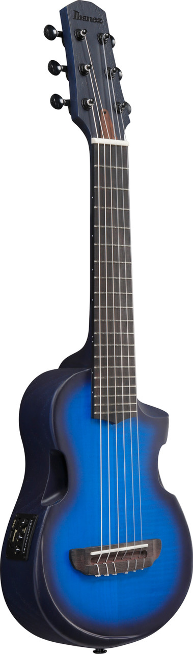 Ibanez AUP10N Nylon-String Piccolo Acoustic Electric Guitar - Transparent Blue Burst (AUP10FMNETBO) | Musician Madness