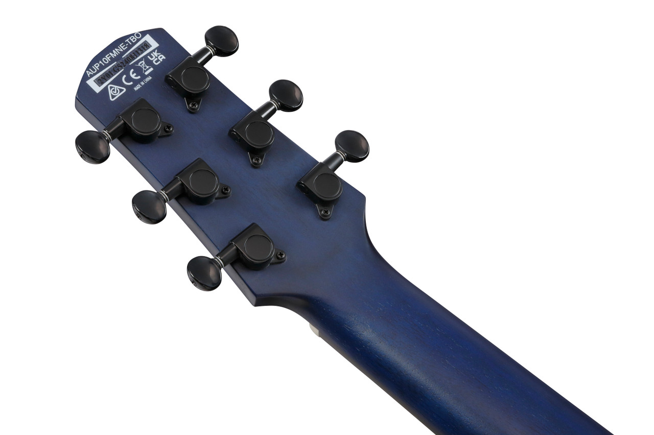 Ibanez AUP10N Nylon-String Piccolo Acoustic Electric Guitar - Transparent Blue Burst (AUP10FMNETBO) | Musician Madness