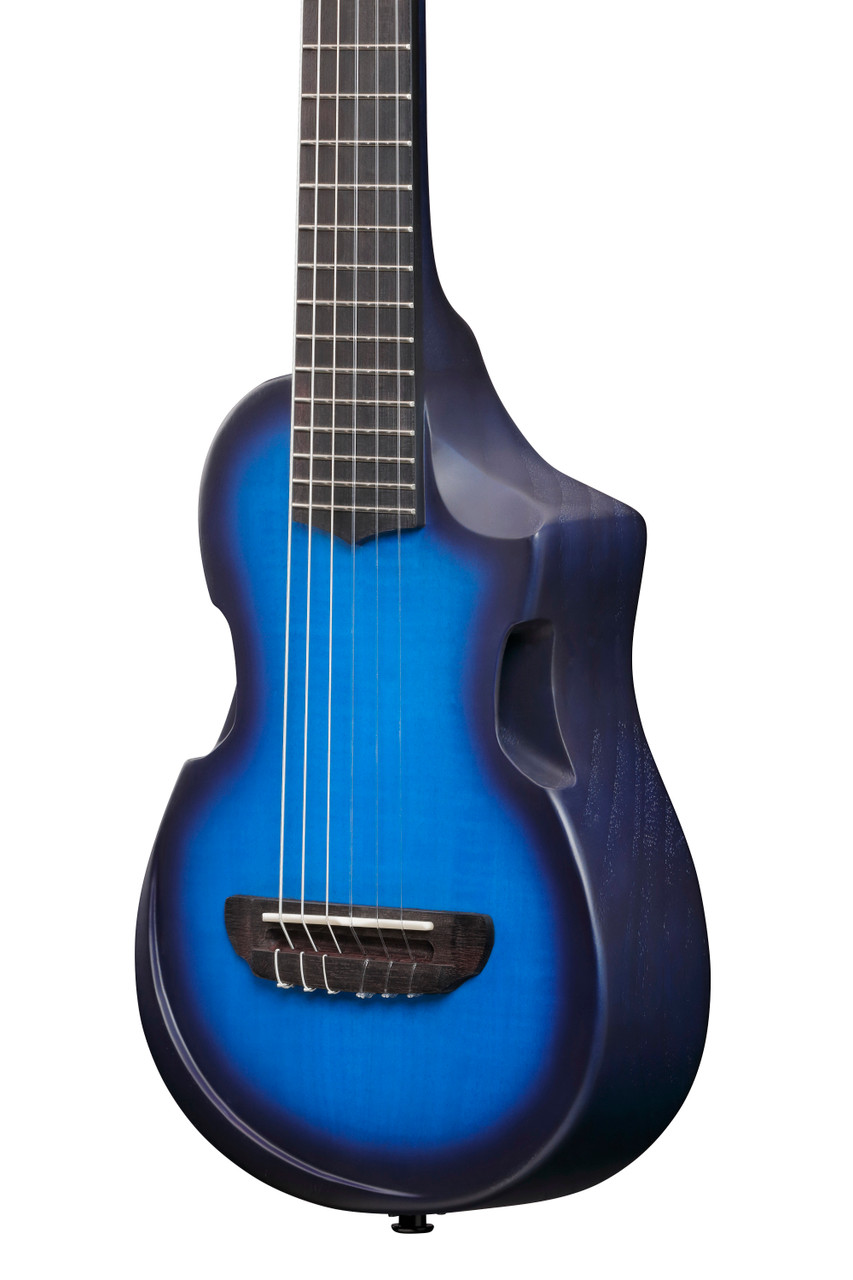 Ibanez AUP10N Nylon-String Piccolo Acoustic Electric Guitar - Transparent Blue Burst (AUP10FMNETBO) | Musician Madness