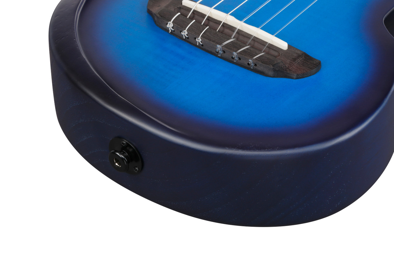 Ibanez AUP10N Nylon-String Piccolo Acoustic Electric Guitar - Transparent Blue Burst (AUP10FMNETBO) | Musician Madness